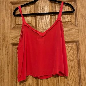 Red cropped tank top